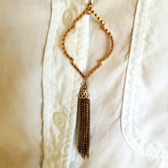 Bohemian Gold Tassel Necklace - Picture 3 of 3